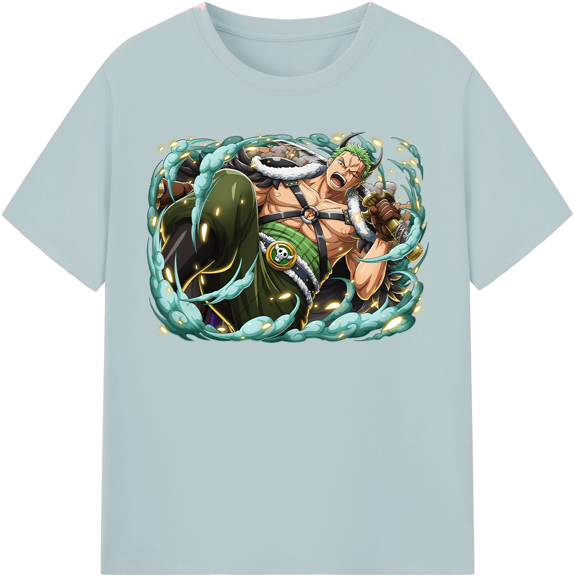 ワンピース ロロノア・ゾロ ONE PIECE Roronoa Zoro 綿100％半袖Tシャツ（フロントプリント）